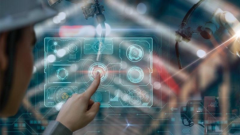 men working on AI , digital transformation of energy management and automation